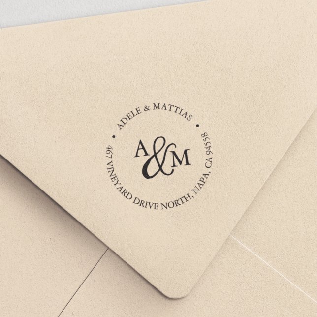 Ampersand Monogram Returadress Självfärgande Stämpel (Skapare uppladdad)