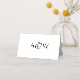 Ampersand Monogram Svart och Vitt Bröllop Placeringskort