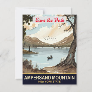 Ampersand Mountain New York Bröllopsinbjudan Spara Datumet