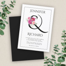 Ampersand och bouquet rosa ros bröllop