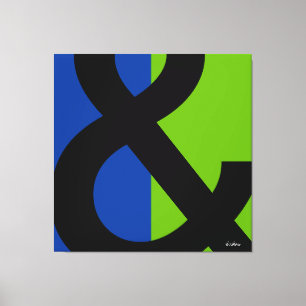 Ampersand på blått och Grönt Canvastryck