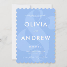 Ampersand Periwinkle Blue Wedding bjudande Inbjudningar