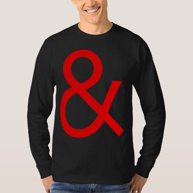 Ampersand - Röd på Mörk T-shirt (Framsida)