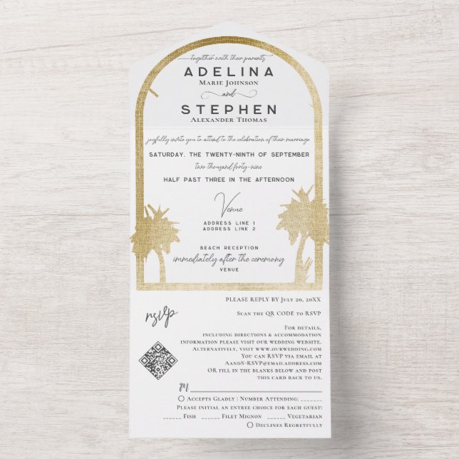 Ampersand Tropical Beach Handflatan Träd OSA QR-ko (Inside)