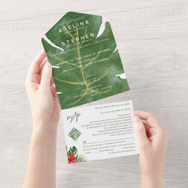 Ampersand Tropical Monstera Hibiscus OSA QR kod (Avrivbar del)