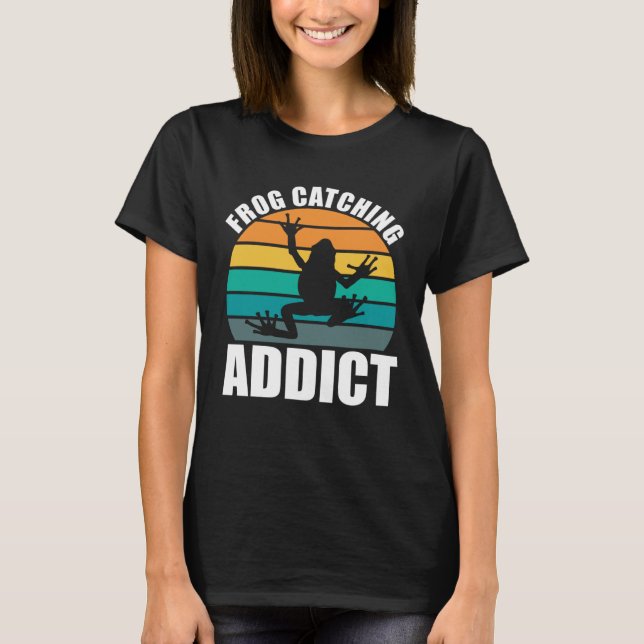 Amphibian Frog Catching Addict Frog Hunting T Shirt (Framsida)