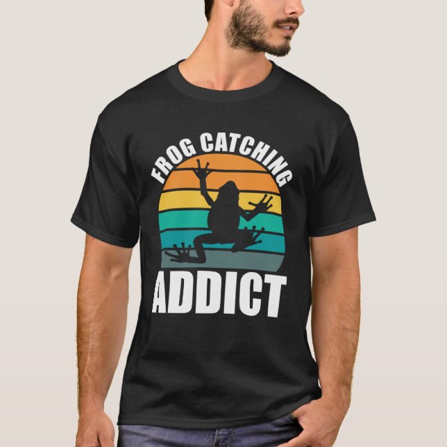 Amphibian Frog Catching Addict Frog Hunting T Shirt (Framsida)