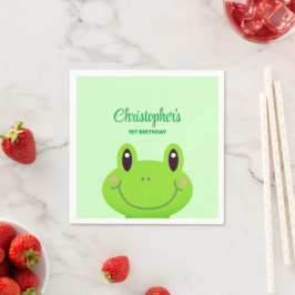 Amphibian Frog Födelsedagsfest grönt Tema Pappersservett