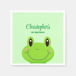 Amphibian Frog Födelsedagsfest grönt Tema Pappersservett