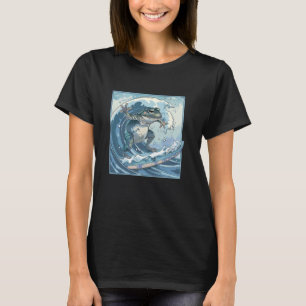 Amphibian Surfer japansk Wave Art Surfing Frog T Shirt