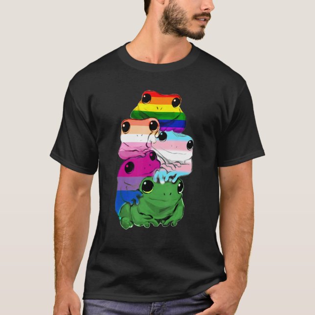 Amphibians Frogs Lgbt Rainbow Gay pride T Shirt (Framsida)