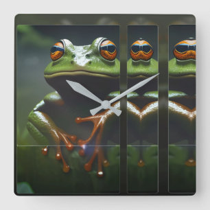Amphibios I Ken Gage Art Fyrkantig Klocka