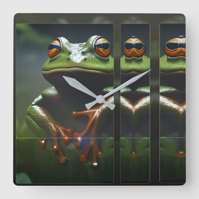 Amphibios I Ken Gage Art Fyrkantig Klocka (Framsida)