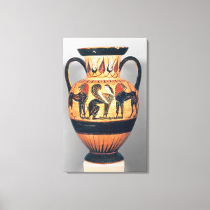 Amphora för Chalcidian svartfigur som visar en Canvastryck