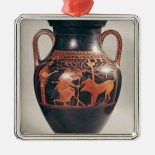 Amphora för loftröd-figur buk julgransprydnad metall