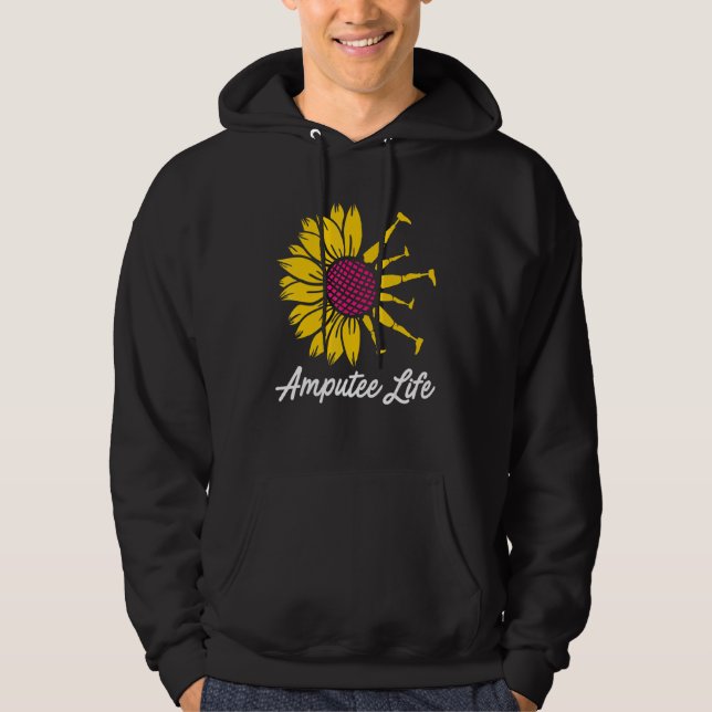 Amputed Humor Flower Life Leg Arm Recovery Hoodie (Framsida)