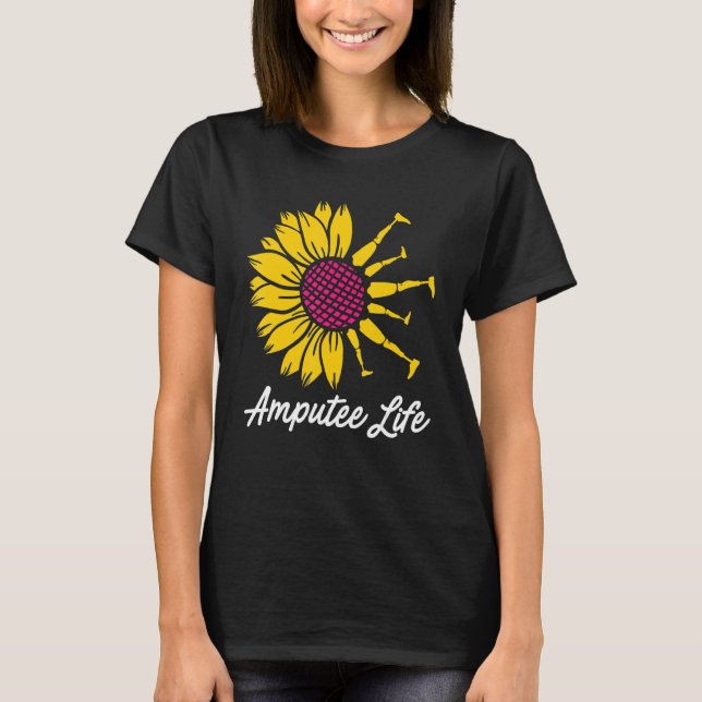 Amputed Humor Flower Life Leg Arm Recovery T Shirt (Framsida)