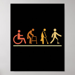 Amputed Leg Disabilities Evolution Prosthetic Leg Poster