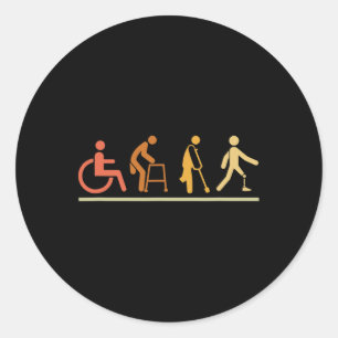 Amputed Leg Disabilities Evolution Prosthetic Leg Runt Klistermärke