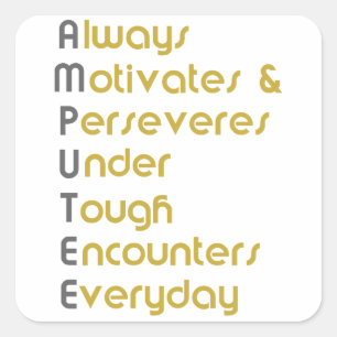 Amputee A.M.U.T.E.E. Fyrkantigt Klistermärke