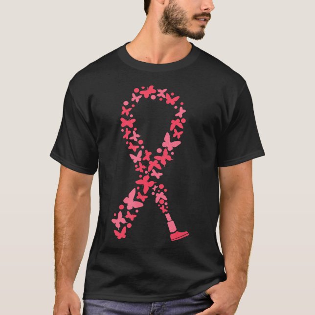 Amputee Awareness Ribbon Handicap Prosthetic Leg A T Shirt (Framsida)