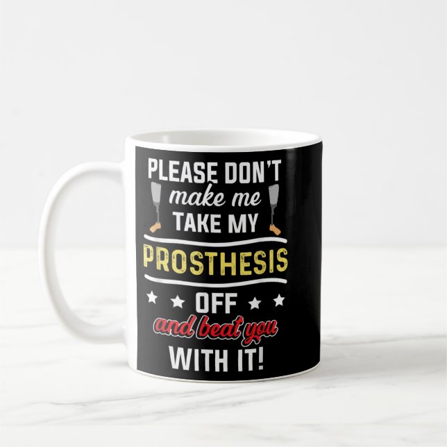 Amputee Humor Beat Leg Arm Funny Recovery Gifts Kaffemugg (Vänster)