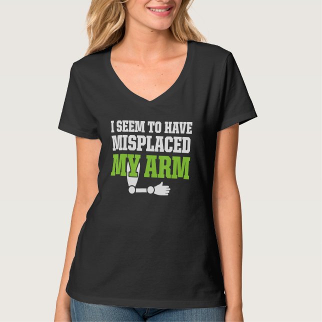 Amputee Humor felplacerad återvinning av Arm Funny T Shirt (Framsida)