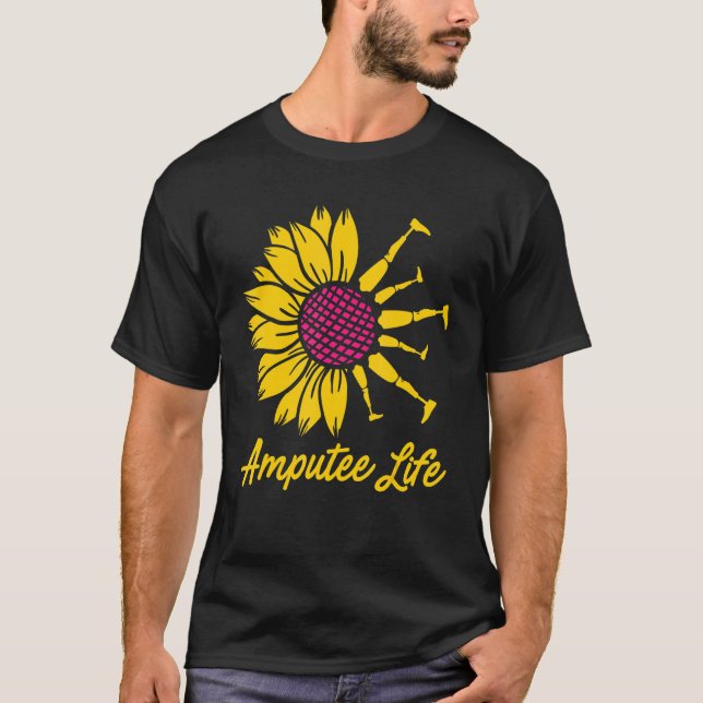 Amputee Humor Flower Life Leg Arm Funny Recovery 1 T Shirt (Framsida)