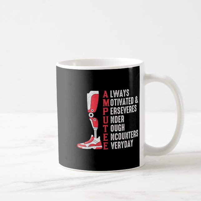 Amputee Quote Funny Leg Prosthetic Leged Surgery Kaffemugg (Höger)