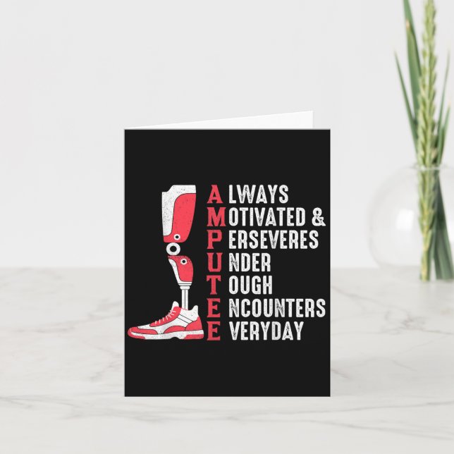Amputee Quote Funny Leg Prosthetic Leged Surgery Kort (Framsida)
