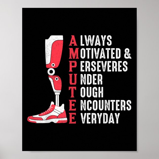 Amputee Quote Funny Leg Prosthetic Leged Surgery Poster (Framsidan)