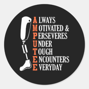 Amputee Quote Funny Leg Prosthetic Leged Surgery Runt Klistermärke