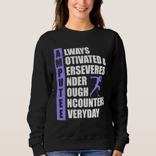 Amputerad Alltid Motiverad Framhärdar T Shirt (Framsida)
