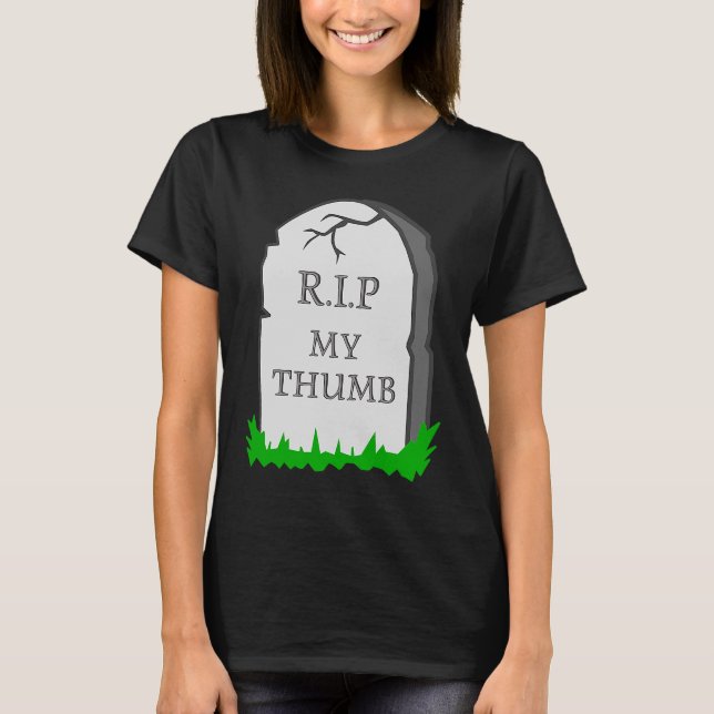 Amputt Thumb Amputation RIP My Thumb Headstone Jo T Shirt (Framsida)