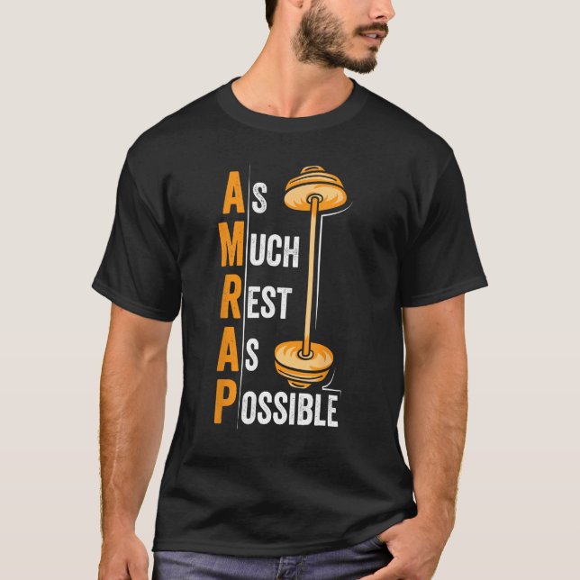 AMRAP As Much Rest As Possible  Workout T Shirt (Framsida)