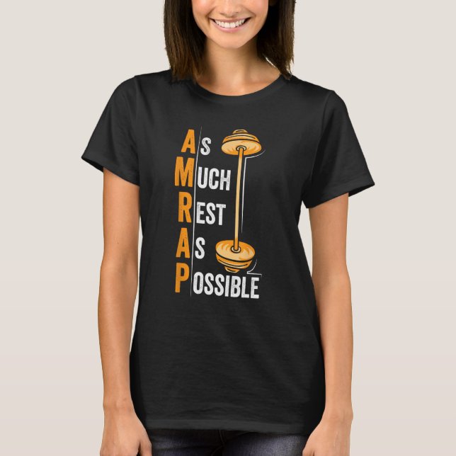 AMRAP As Much Rest As Possible  Workout T Shirt (Framsida)