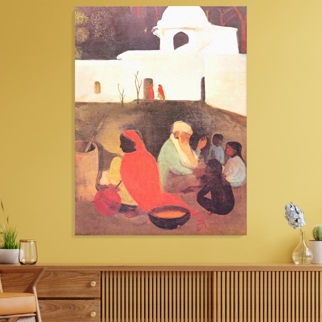 Amrita Sher-Gil - Ancient Storyteller, bra art Canvastryck (Insitu (Vardagsrum))