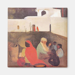 Amrita Sher-Gil - Ancient Storyteller, bra art Magnet