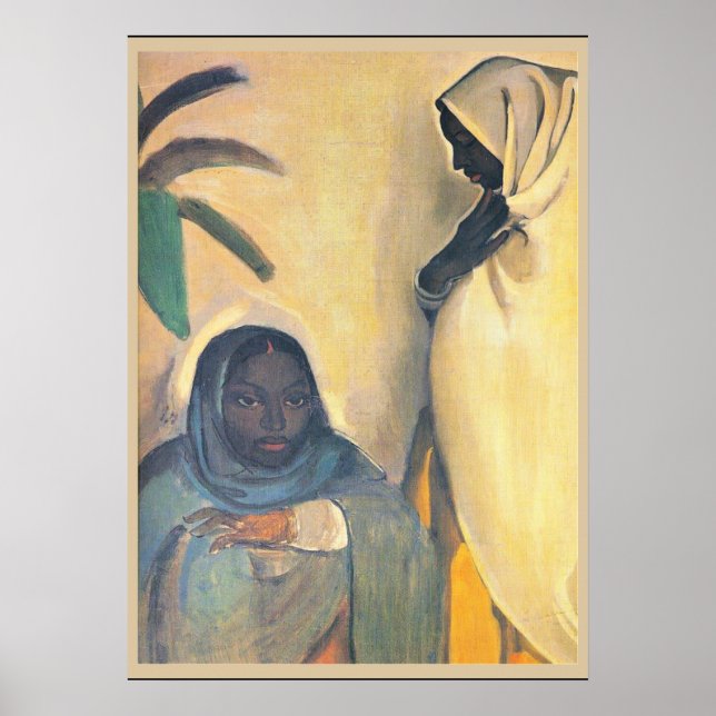 Amrita Sher-Gil - Två kvinnor, konsmålning av bra Poster (Framsidan)