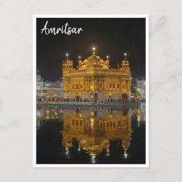 Amritsar Golden Temple India Night Vykort