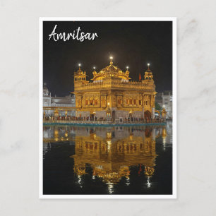 Amritsar Golden Temple India Night Vykort