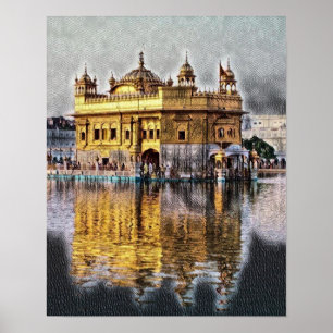 Amritsar Indiens gyllene tempel Poster