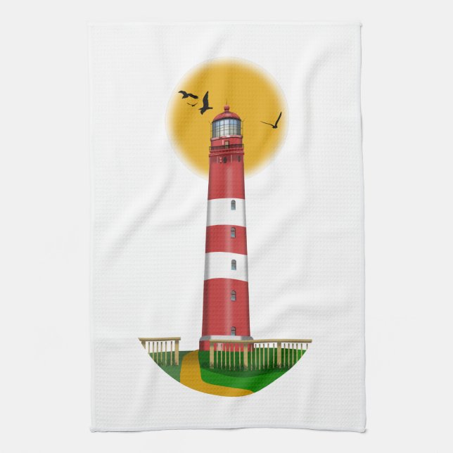 Amrum Lighthouse Tyskland Kökshandduk (Vertikal)