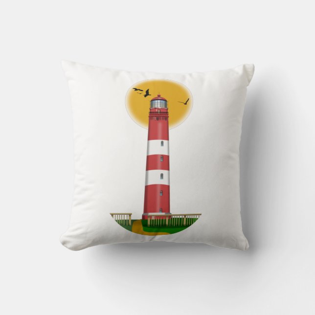 Amrum Lighthouse Tyskland Kudde (Framsida)