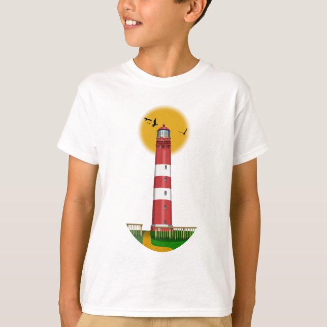 Amrum Lighthouse Tyskland T Shirt (Framsida)