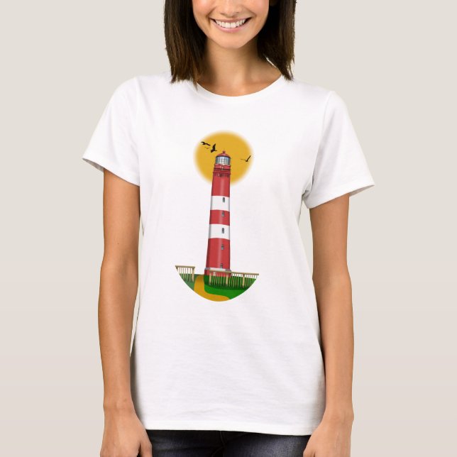 Amrum Lighthouse Tyskland T Shirt (Framsida)