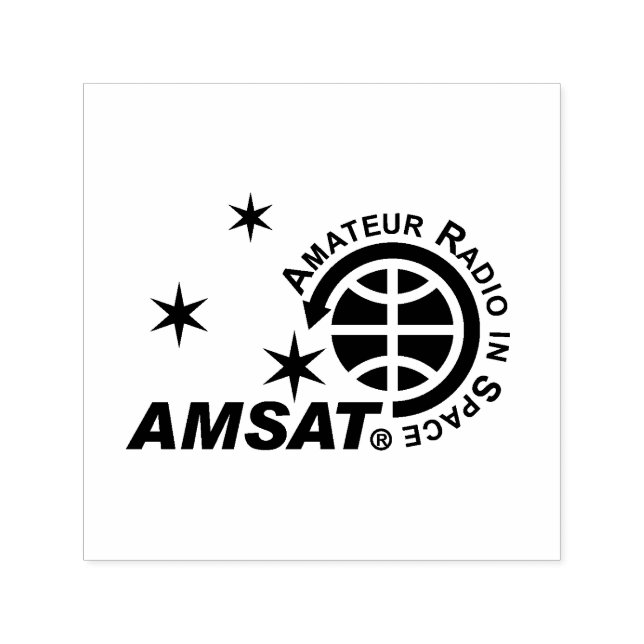 AMSAT Logotyp Self-Inking Frimärke Självfärgande Stämpel (Design)