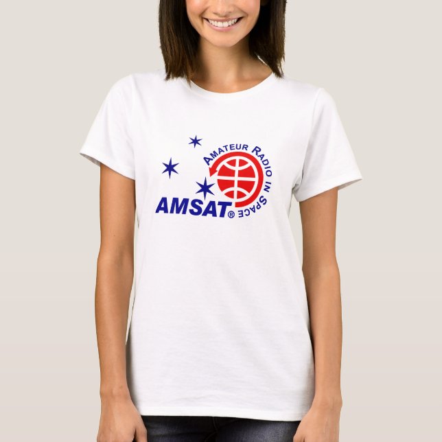 AMSAT-logotypkvinna T-tröja T Shirt (Framsida)