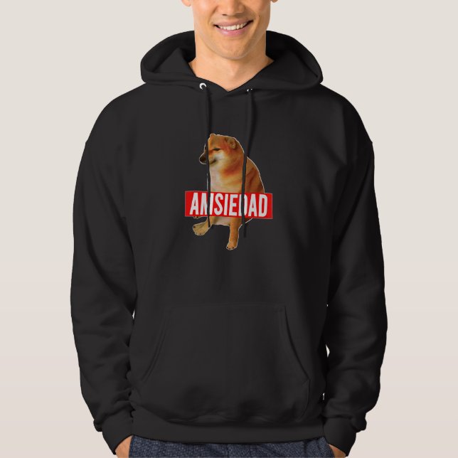 Amsiedad Cheems Ironic Spain Doge Meme Hoodie (Framsida)