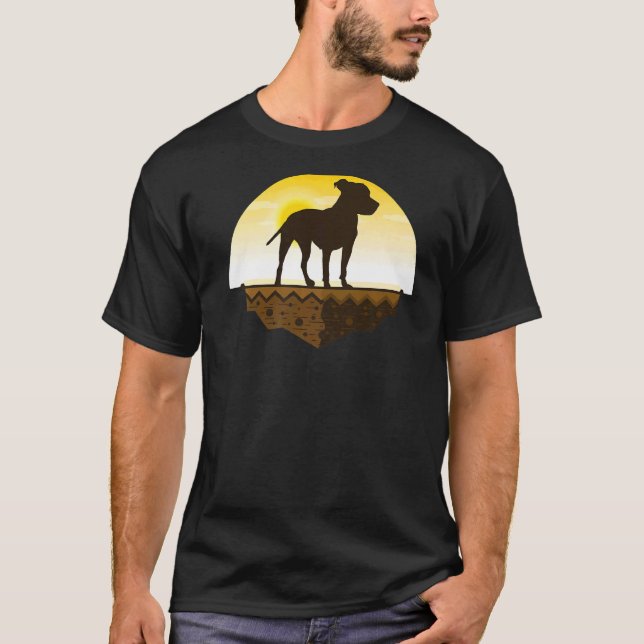 Amstaff American Stafford Terrier Retro T Shirt (Framsida)